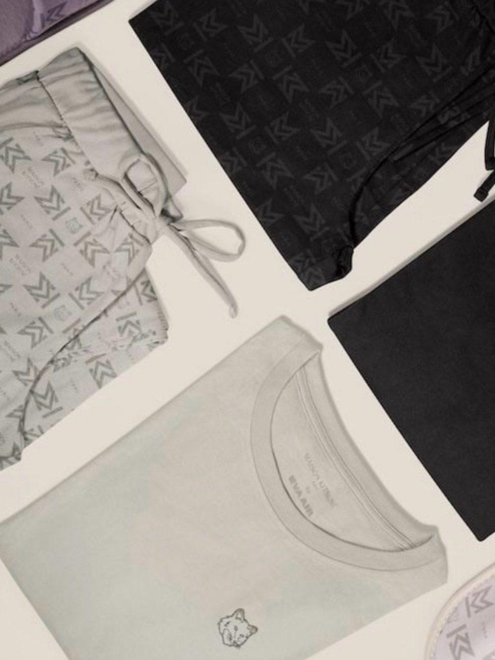 EVA Air x MAISON KITSUNÉ pajama set from Royal Laurel Class.
